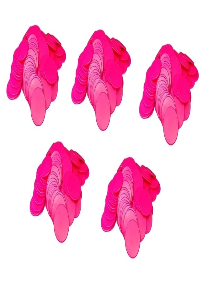 موريل عملة معدنية دائرية عادية من موريل، مصنوعة من البلاستيك، مناسبة للمتاجر، والألعاب، والمحلات التجارية، والكازينوهات، والمدارس، وغيرها. (500 عملة، لون وردي، قطر 31 مم) - Image 1